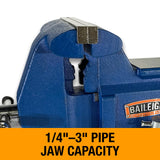 Baileigh Industrial Bench Vise, 6-1/2" Jaw Width, 7" Max Opening (BV-6I) Baileigh
