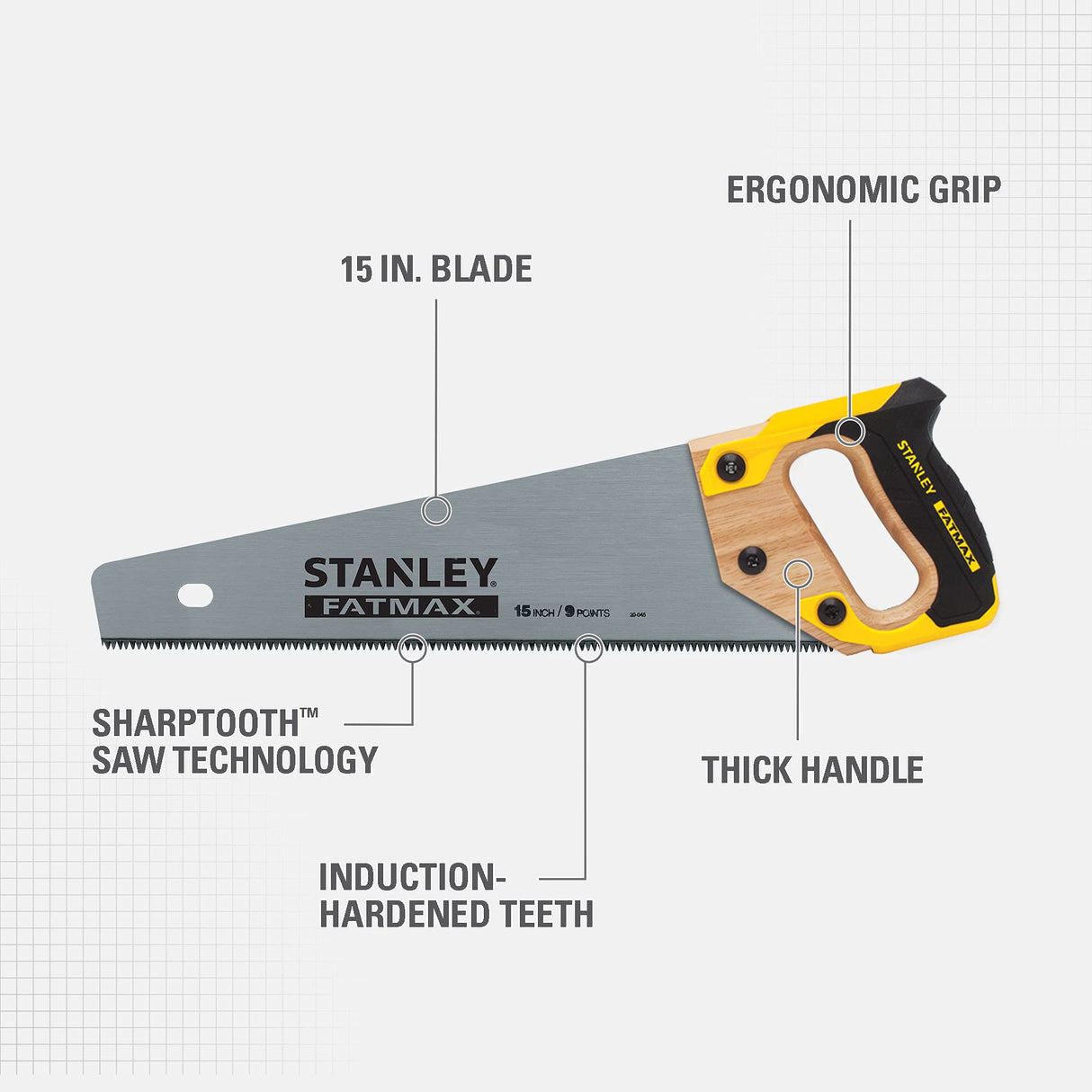 STANLEY FATMAX Hand Saw, 15-Inch (20-045) Stanley