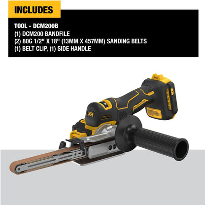 DEWALT 20V MAX XTREME Cordless Bandfile Power Tool Belt Sander, Bare Tool Only (DCM200B) - WoodArtSupply