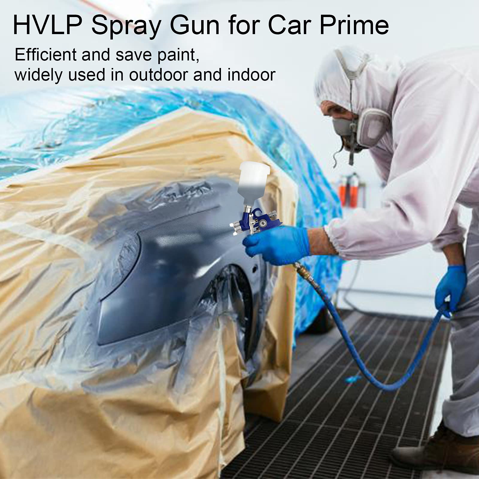 Tosucs HVLP Spray Gun with 1.0mm Tip Air Spray Gun for Car Spraying Gravity Feed Paint Gun for Car Prime,Furniture Surface Spraying,Wall Painting - WoodArtSupply