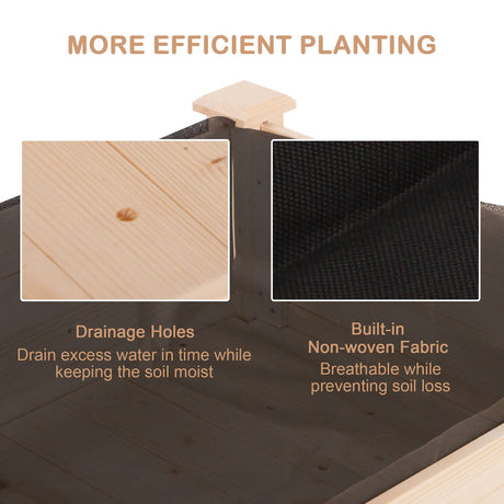 Outsunny Raised Garden Bed with Legs, 48" x 22" x 30", Elevated Wooden Planter Box, Self-Draining with Bed Liner for Vegetables, Herbs, and Flowers Outsunny