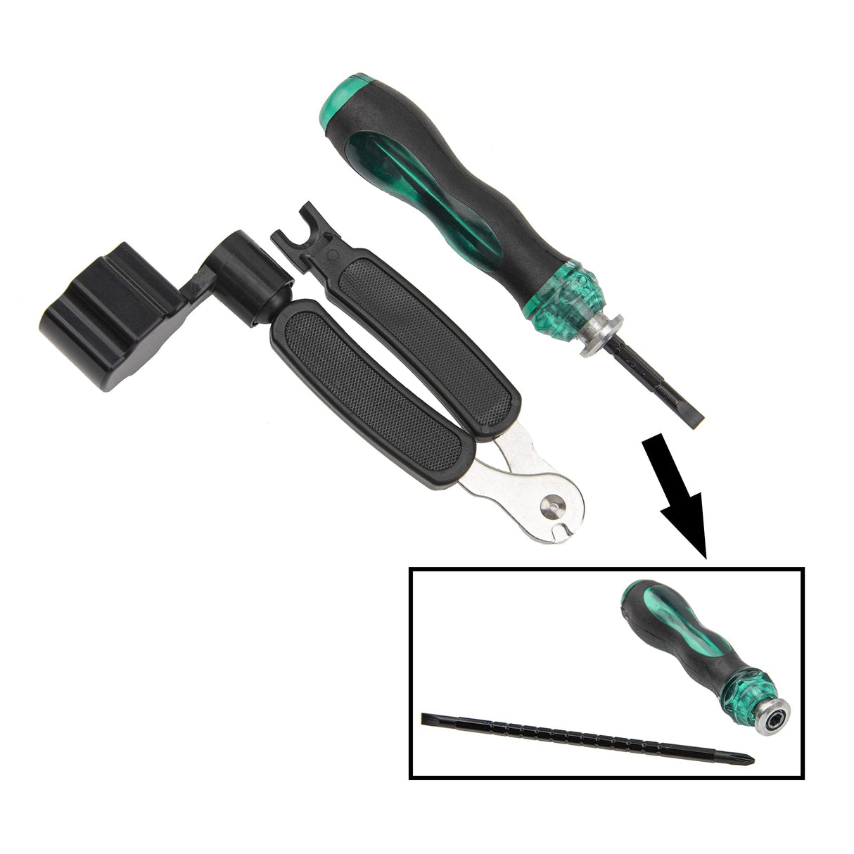 25Pcs Yootones Guitar Repairing Maintenance Tool with Kit String Action Ruler Gauge Measuring Tool Hex Wrench Set Files Fingerboard Guard Understring Yootones