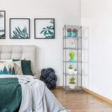 REGILLER 6 Wire Shelving Steel Storage Rack Adjustable Unit Shelves for Laundry Bathroom Kitchen Pantry Closet (Silver, 16.8L x 11.7W x 63H) REGILLER