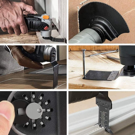 PECHAM 24PCS Universal Wood Metal Oscillating Multitool Quick Release Saw Blades Fit Porter Cable Black & Decker Rockwell Ridgid Ryobi Milwaukee PECHAM