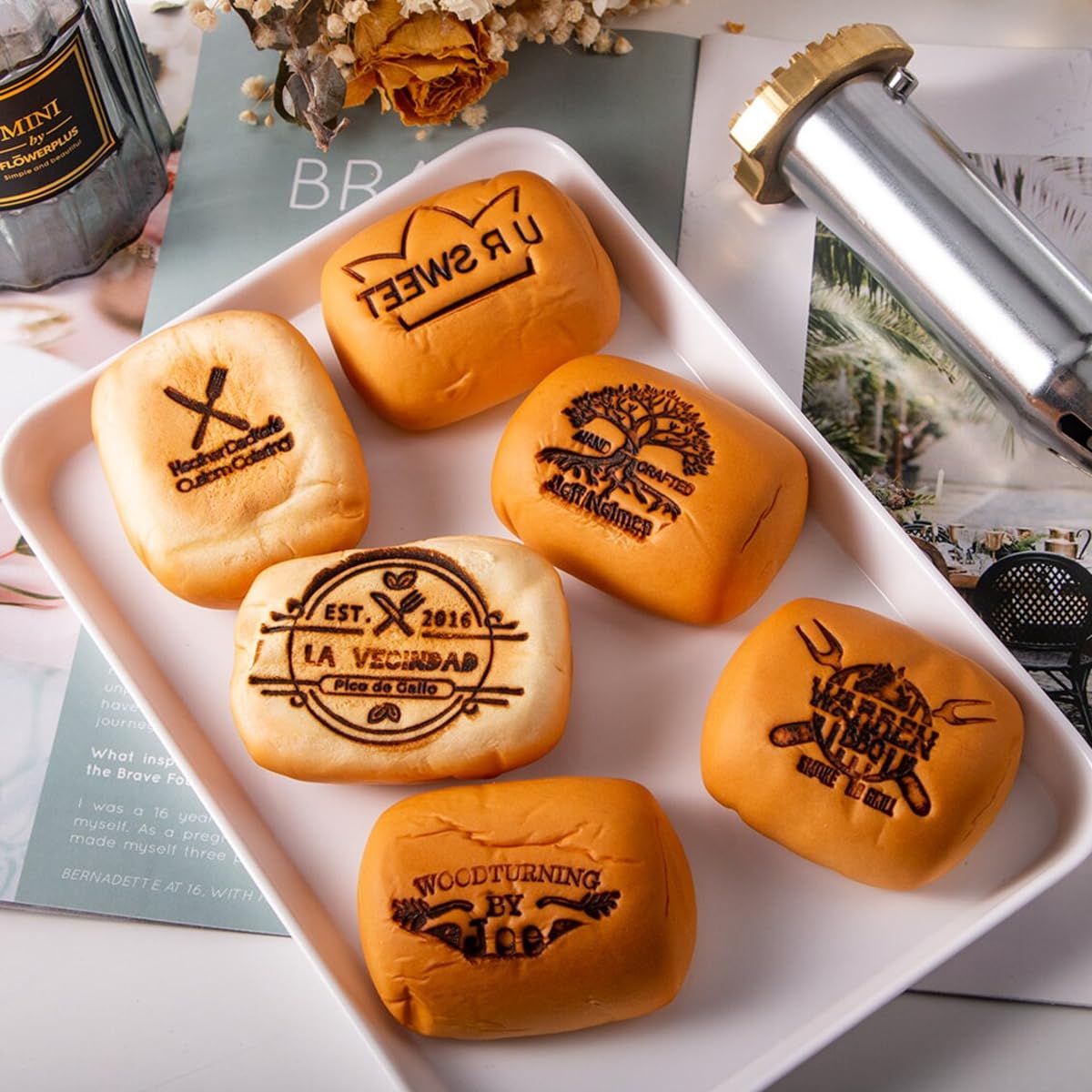 Custom Personalised Brass Branding Iron for BBQ, Wood, Leather, and Cakes TPFOON