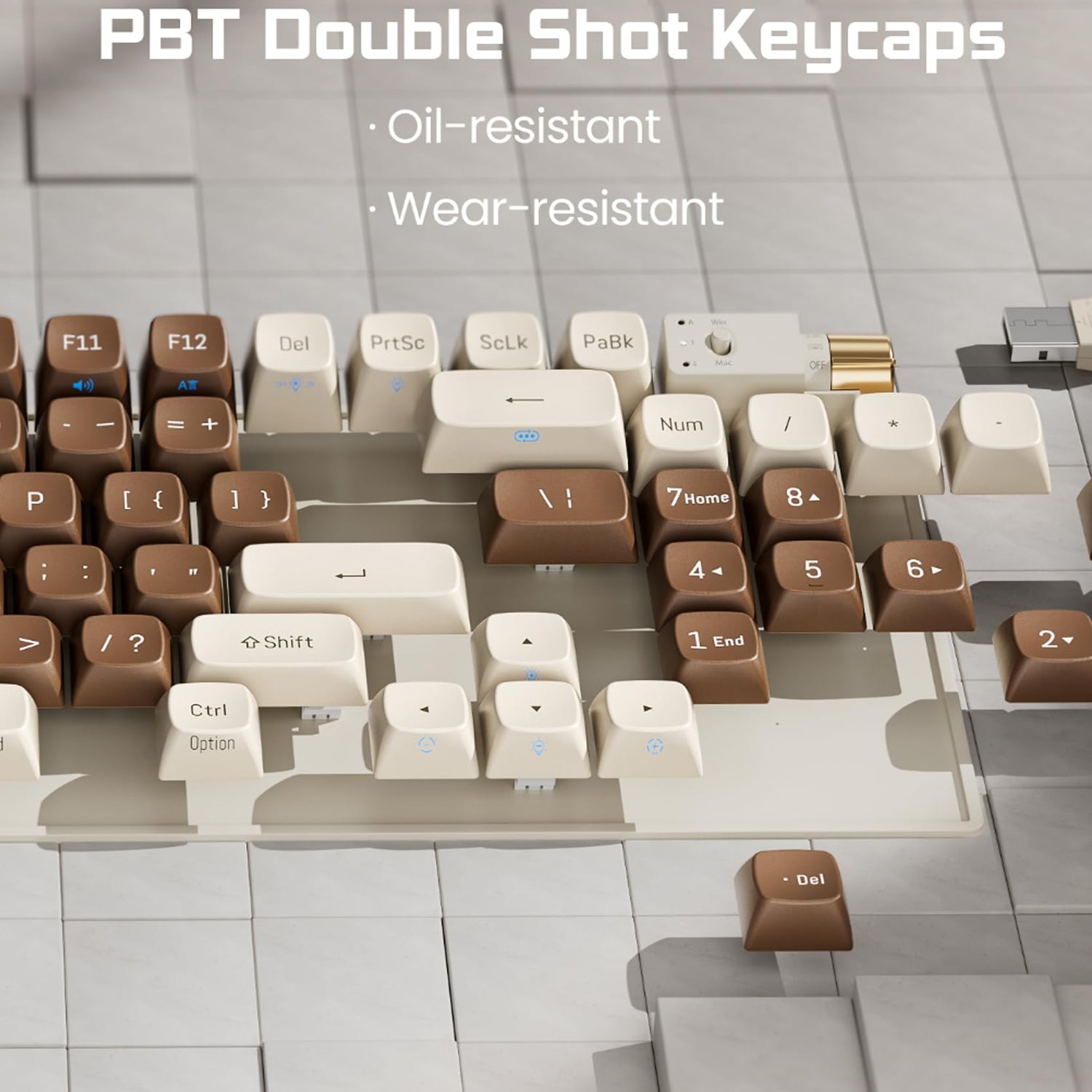 ROYALAXE R100 Wireless Mechanical Keyboard, Hot Swappable Wired/2.4G Wireless/Bluetooth Keyboard with RGB Light for Windows & Mac, PBT Keycaps, ROYALAXE