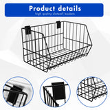 Uiifan 4 Pcs Slatwall Baskets Metal Slatwall Bins Mounted Slatwall Accessories Multi Size Sloped Wire Slatwall Basket for Shops Rooms Storage Display Uiifan