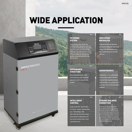 Laser Solder Fumes Purifier, SFX-400L Fume Extractor 5 Stage Air Filter Wheeled Smoke Absorber Purifier with Intelligent Control, 700W Air Purifier WTTTOOLS