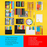 MEEDEN Acrylic Painting Kit, 72-Piece Acrylic Paint Set with Tabletop Wooden Easel, 48 Acylic Paints, 10 Painting Brush Set, Canvas Painting Kit, Art MEEDEN