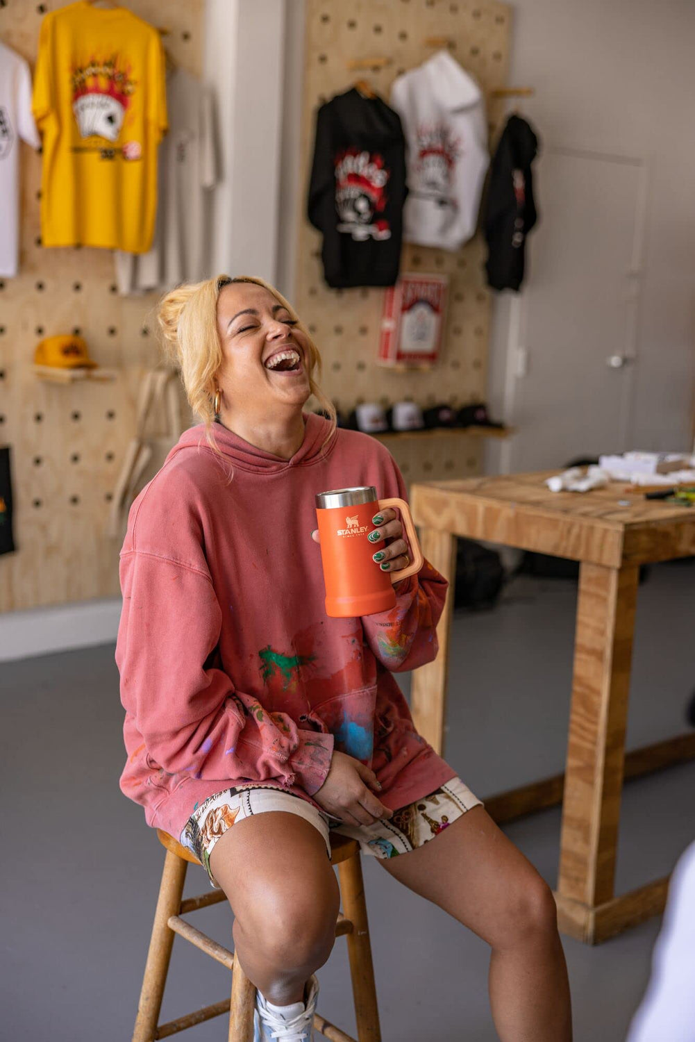 Stanley Adventure Big Grip Beer Stein, 24oz Stainless Steel Beer Mug, Double Wall Vacuum Insulation, Tigerlily STANLEY