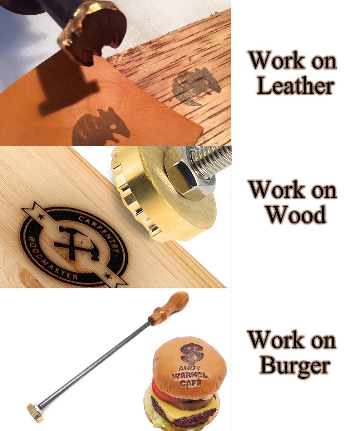 Personalised Wood Branding Iron for Unique Custom Designs on Wood, Leather, and More by MQJJSM - WoodArtSupply