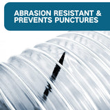 Heavy PVC Dust Collection Hose 2 1/2" x 20', Puncture Resistant PVC Dust Collection Hose with Carbon Steel Wire Coil, Flexible Clear PVC Fume Qucship