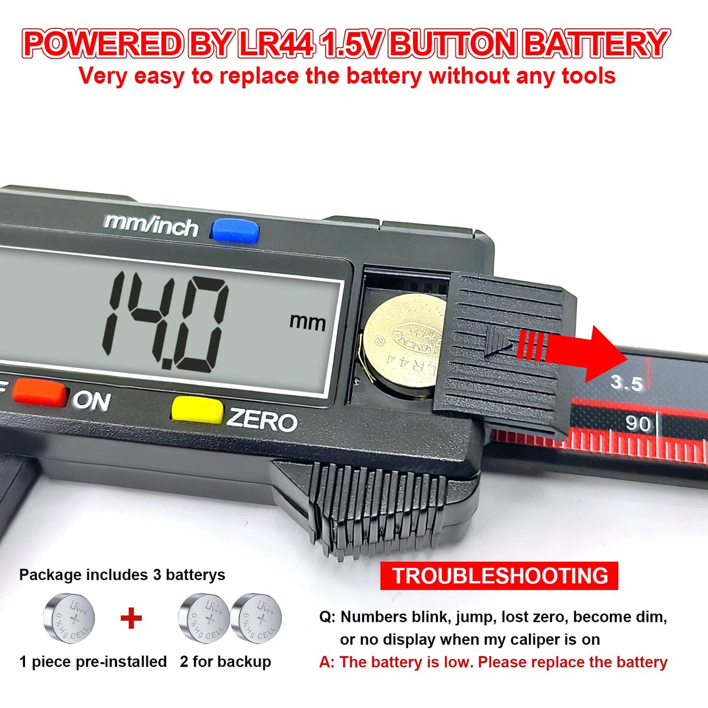 Electronic Digital Caliper, ACEMETER 0-6" Vernier Caliper,Caliper Measuring Tool with mm/inch Conversion,Large LCD Screen,Auto-Off Feature,Suitable - WoodArtSupply