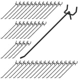 Waltool 40Pcs 8" /200mm Stainless Steel Pegboard Display Hooks Bulk Set, Black Garage Organization Peg Wall Hook Metal Slatwall Panel Hook Fit 1/8 Waltool