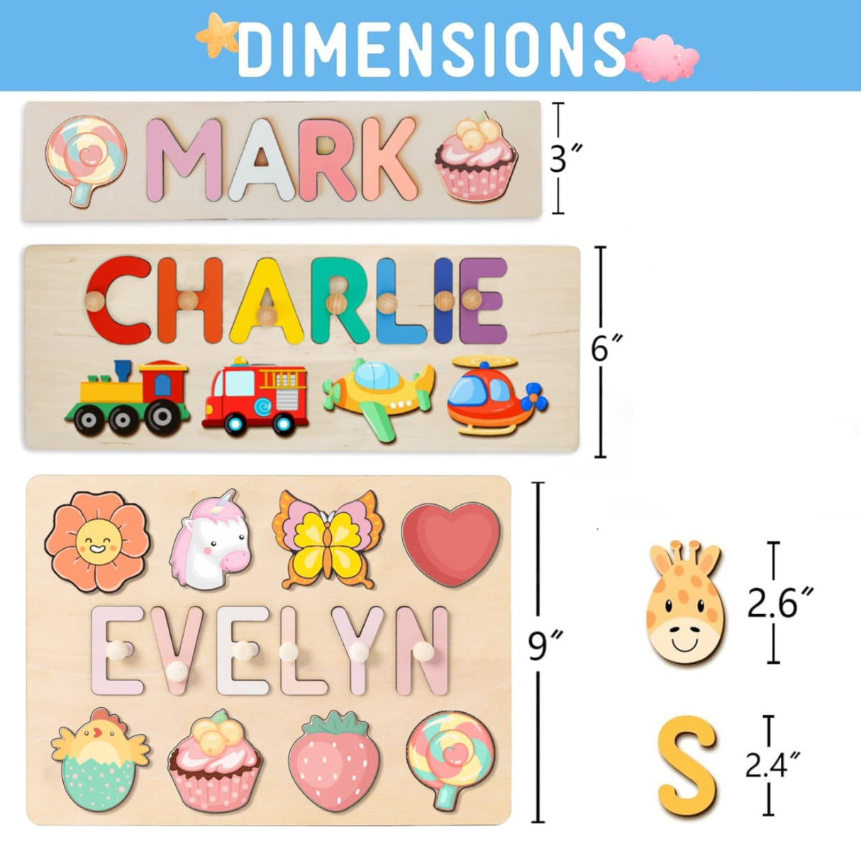 Name Puzzle for Kids Personalized, Easter Basket Stuffers for Toddler, with Gift Wrapping and Customizable Blessing on The Back PUREFLY