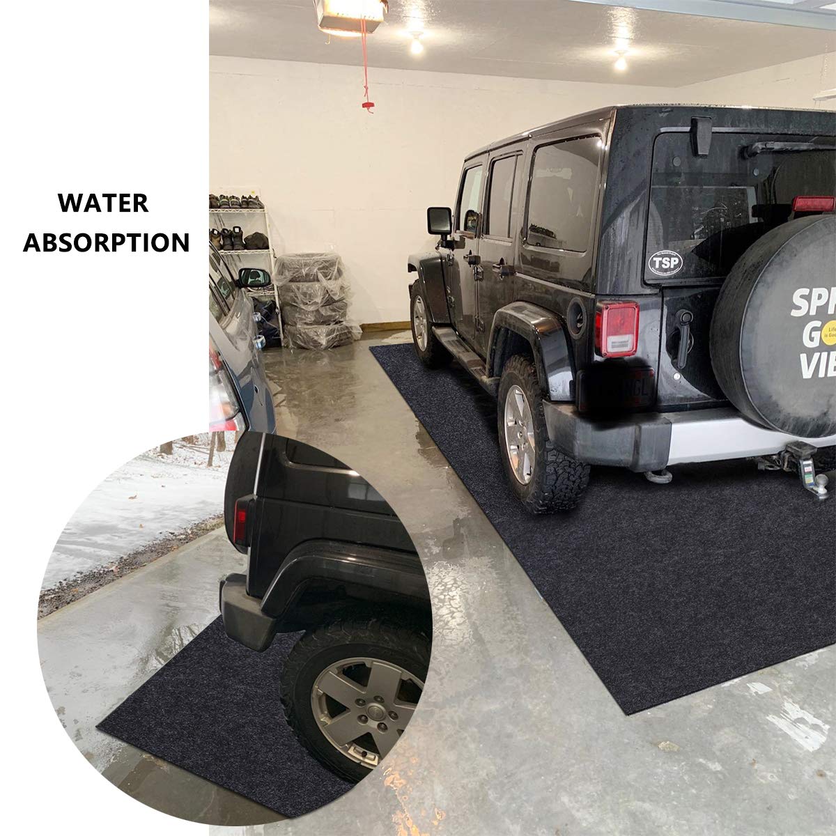 Garage Floor Mat，Absorbent Oil Mat—Floor Mat for Golf Carts,Motorcycles，Protect Garage and Shop Floor surface，Absorbent Felt and Leak-Resistant