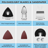 OTUCO 94 Pack Oscillating Saw Blades, Wood Metal Cutting Multitool Bi-Metal Blades Quick Release Tool Blades Kits Fit for Dewalt, Makita, Ryobi, OTUCO