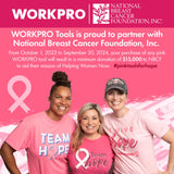 WORKPRO Pink Cordless 20V Lithium-ion Drill Driver Set, 1 Battery, Charger and Storage Bag Included - Pink Ribbon WORKPRO