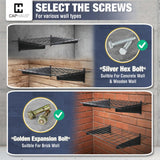 CAPHAUS Garage Wall Shelving, 36 in. W x 18 in. D Wall Mounted Garage Shelves w/ 2 Bike Hooks, Heavy Duty Organizer Shelf for Garage Storage System, CAPHAUS