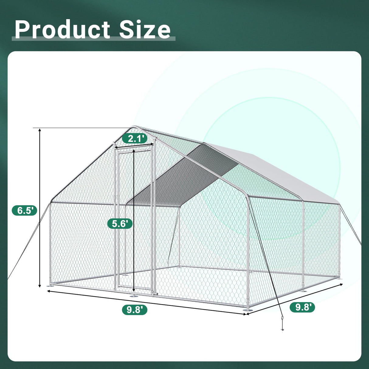 CHICKENPEN Large Metal Chicken Coop Walk-in Poultry Cage Chicken Run Pen Rabbit Duck House with Waterproof and Anti-UV Cover for Outdoor Farm Use CHICKENPEN