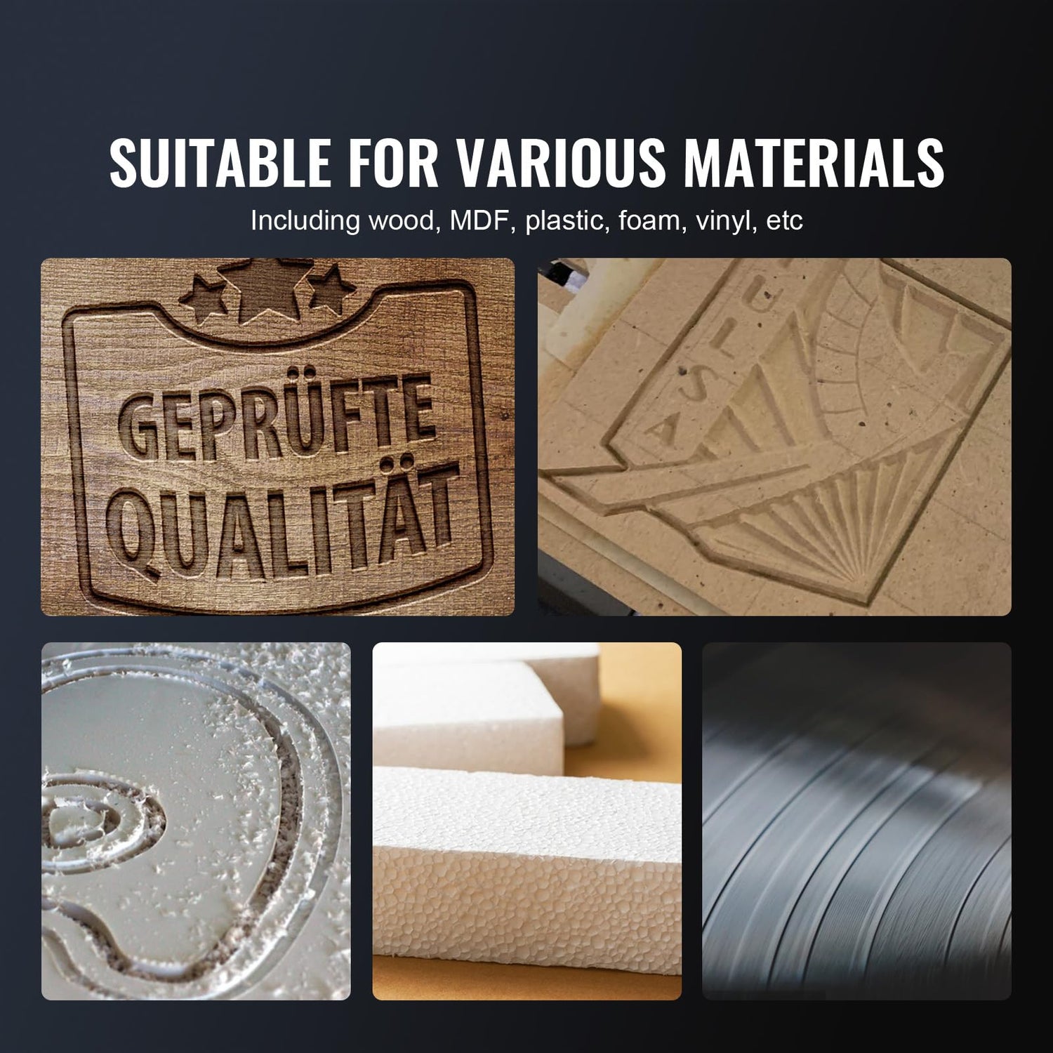 VEVOR CNC Router Machine, 120W 3 Axis GRBL Control Wood Engraving Carving Milling Machine Kit, 300 x 200 x 60 mm/11.8 x 7.87 x 2.36 in Working Area VEVOR