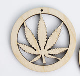 ALL SIZES BULK (12pc to 100pc) Unfinished Wood Wooden Laser Hemp Leaf Marijuana Cannabis Hoops Cutout Dangle Earring Jewelry Blanks Shape Crafts Made Texan Wood Crafts