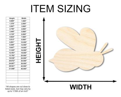 Unfinished Wood Bee Shape | Insect | Animal | Wildlife | Craft Cutout | up to 24" DIY 6" / 1/4" - WoodArtSupply