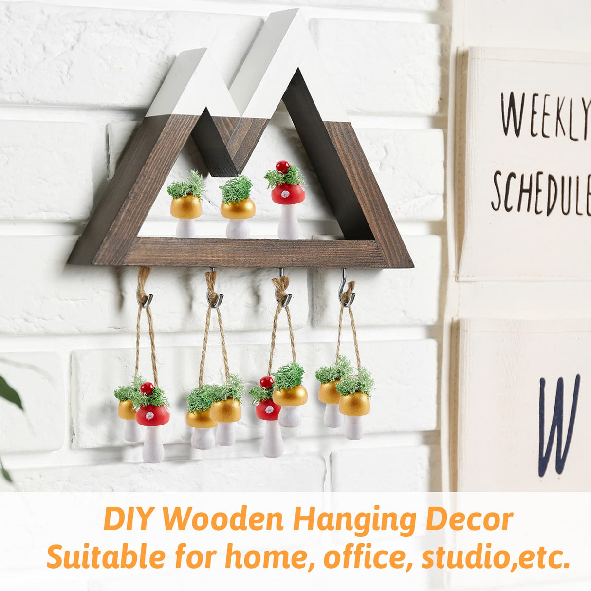 42 Pack Mini Various Sizes Mushroom Unfinished Wooden Mushroom Natural Wooden Mushrooms Paintable Mushroom Decorations Wooden Mushroom for Crafts Juexica