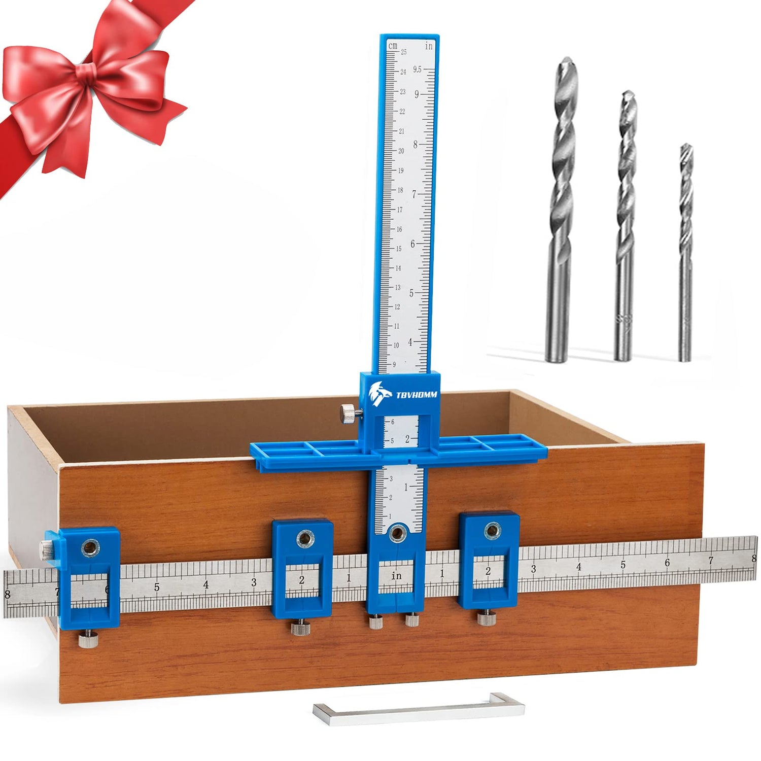 Cabinet Hardware Jig, Punch Locator Drill Guide,Wood Drilling Dowelling Guide for Installation of Handles Knobs on Doors and Drawer, Cabinet Template TBVHOMM