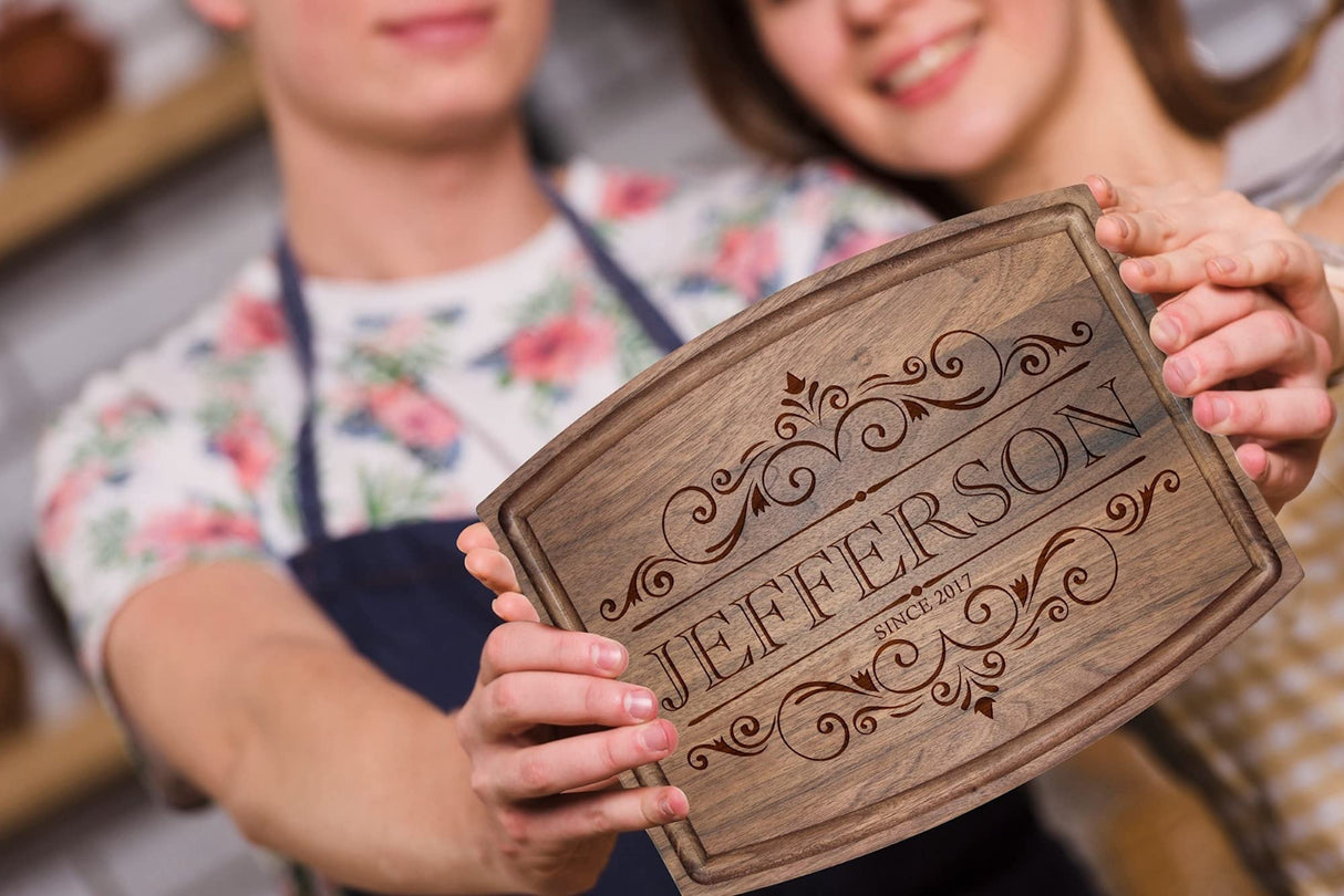 Barika Custom Cutting Boards - Personalized Handmade Engraved Chopping Blocks - Best Unique Anniversary, Wedding, Housewarming, Christmas, New Home Barika
