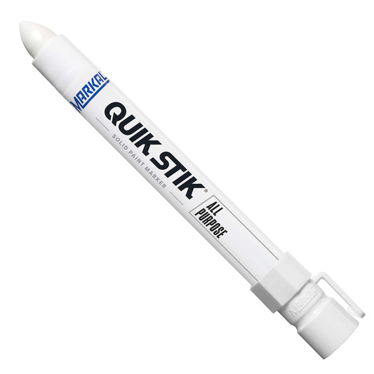 Markal 61051 Quik Stik Twist Long-Lasting Solid Paint Marker, White (Pack of 12) - WoodArtSupply