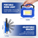 WORKPRO LED Work Light, Rechargeable Magnetic Work Lights with Stand, Portable, Waterproof, 2000LM COB Flood Light for Camping, Fishing, Car Repair, WORKPRO