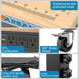 LARBANKE 48" Heavy-Duty Garage Workbench,Rubber Wood Workbench has Adjustable 5 Different Heights,Hardwood Worktable Weight Capacity Over 2000 LARBANKE