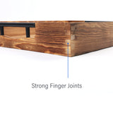 LotFancy Large Ottoman Tray for Living Room, 17x13'' Wood Serving Tray with Handles, Home Décor for Coffee Table, Sofa, 2 Skidproof Coasters Included LotFancy