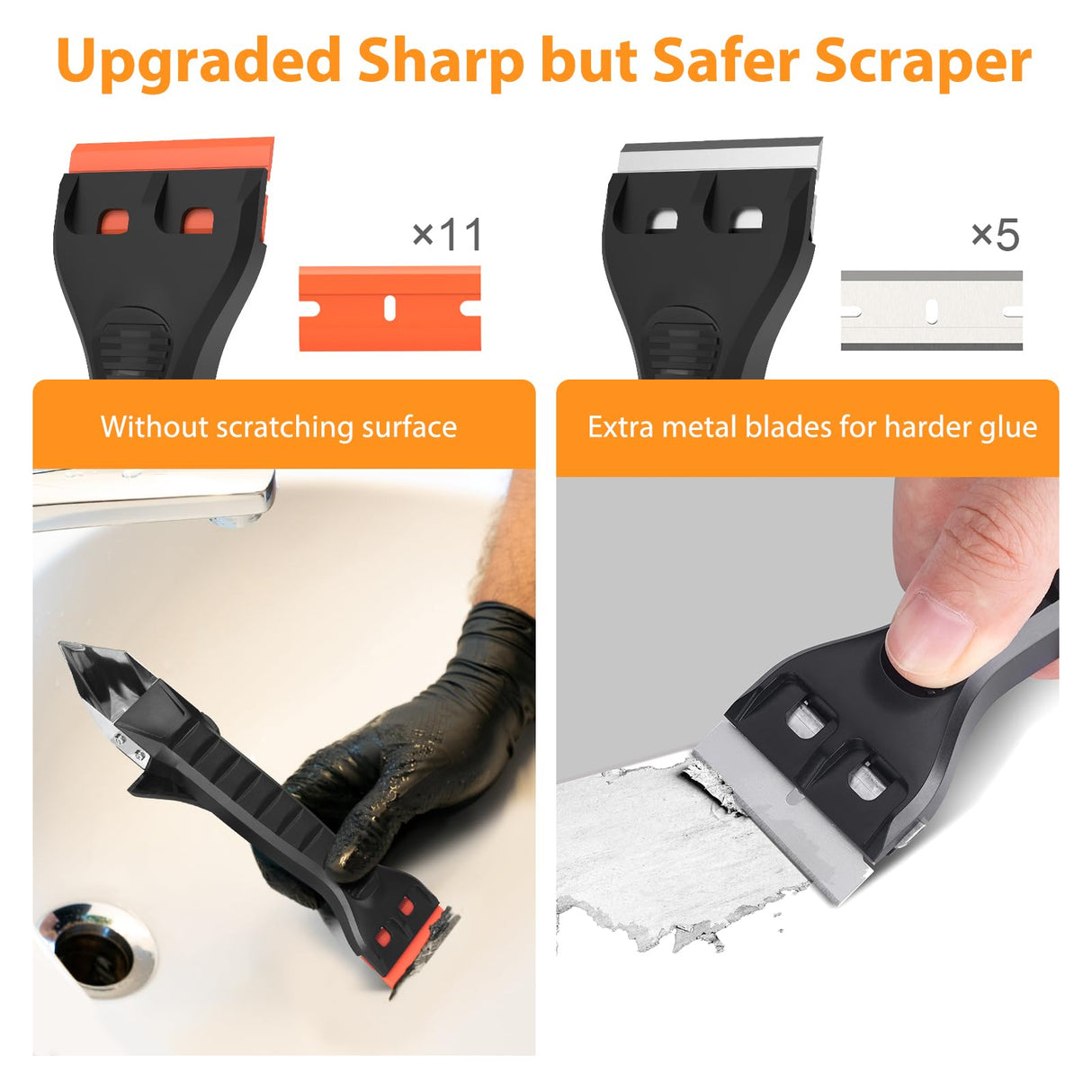 Silicone Caulking Tool Caulk Remover 3 in 1 - Upgraded Grout Removal Tool Kit Smooth Caulk for Bathroom Tub Shower Window Floor Glue Trowel Paint HELEMAN