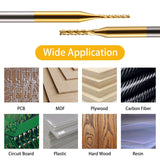 End Mill Sets,10Pcs Titanium Coat End Mill,1/8" Shank 0.8-3mm Micro End Mill Engraving Bits CNC Router Bits for Dremel Rotary Tools HOZLY