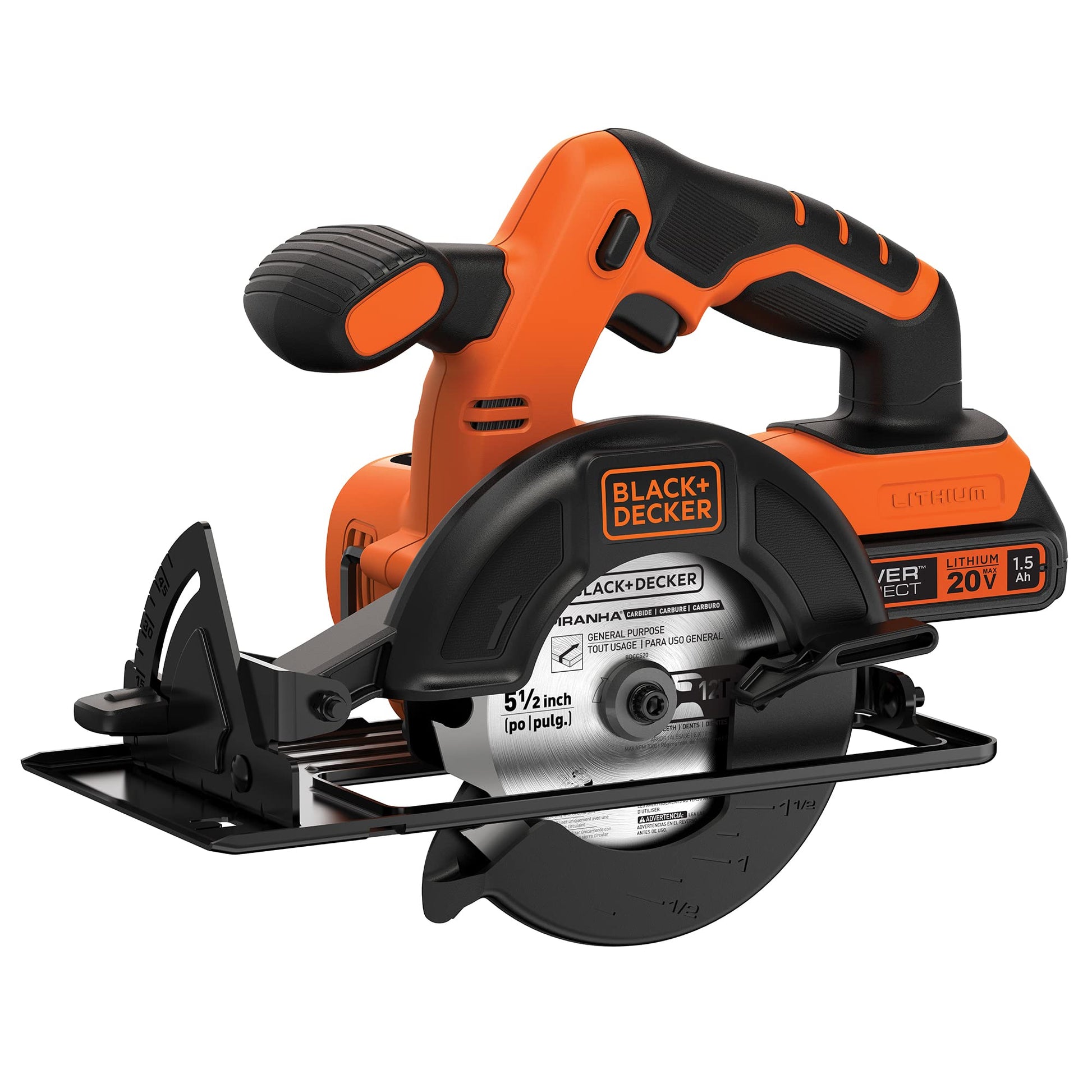 BLACK+DECKER 20V MAX Cordless Circular Saw, 5-1/2 inch, with Battery and Charger (BDCCS20C) - WoodArtSupply