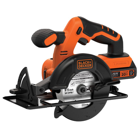 BLACK+DECKER 20V MAX Cordless Circular Saw, 5-1/2 inch, with Battery and Charger (BDCCS20C) BLACK+DECKER
