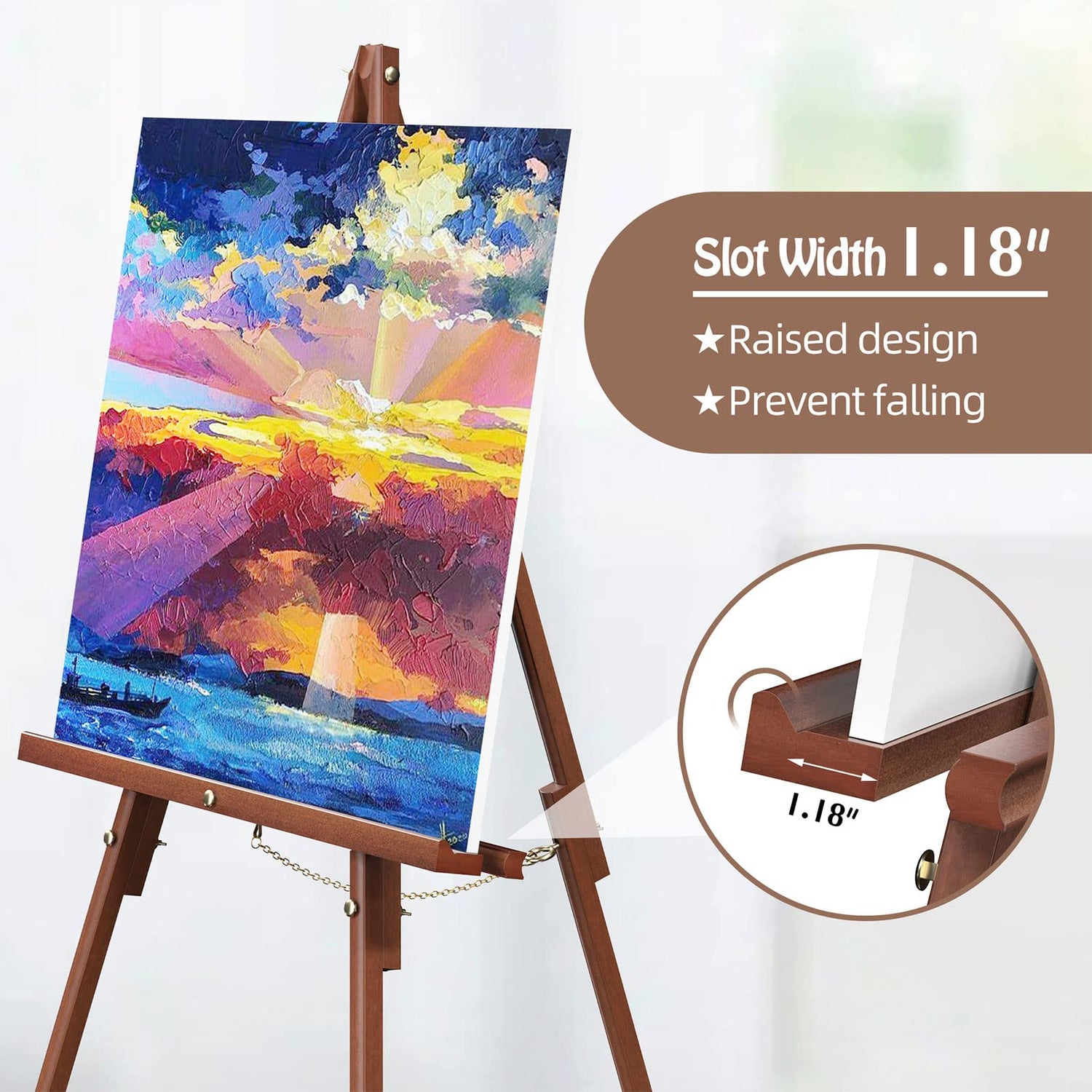 XvmeiMym Wooden Art Easel Stand - 63" Portable Tripod Wood Artist Easel - Adjustable Floor Poster Stand for Painting, Display Show, Wedding - Brown XvmeiMym