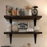 20 Pack Black Shelf Brackets 10 inch, Heavy Duty DIY Floating Wood Shelf Bracket Decorative Rustic L Bracket, J Brackets Metal Joint Angle Bracket Jorohiker