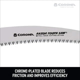 Corona Tools 10-Inch RazorTOOTH Folding Saw | Pruning Saw Designed for Single-Hand Use | Curved Blade Hand Saw | Cuts Branches Up to 6" in Diameter | Corona