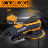 MAXXT Electric 5mm Random Orbital Sander, Palm Sander with Brushless Motor, 5&6Inch Sanding Pads, Central Vacuum, Sanders for Woodworking, Primary MAXXT