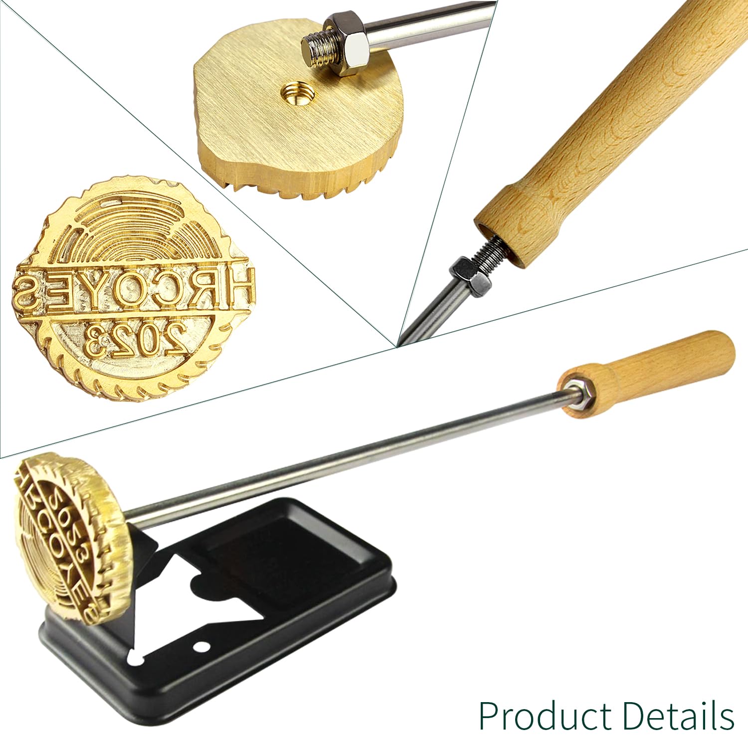 Personalized Custom Wood Burning Stamp with Handle - Unique Logo Branding Tool for Wood, Leather, and Food - WoodArtSupply