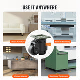 VEVOR Leveling Casters, Set of 4, 2200 lbs Total Load Capacity, 2 inches, Heavy Duty with Upgraded Handle Design, 360 Degree Swivel Caster Wheels, VEVOR