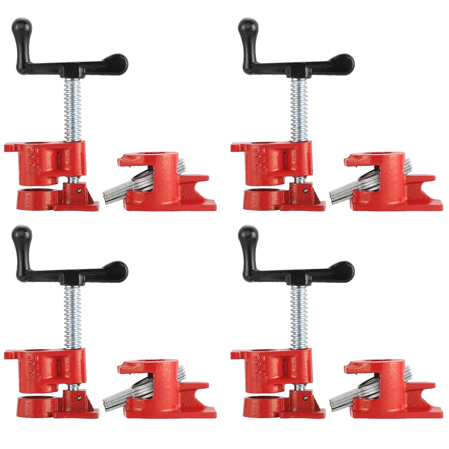 Acymner Wood Gluing Pipe Clamp Set | 3/4" Heavy Duty Woodworking Cast Iron Pipe Clamps Quick Release Pipe Wood Clamps (4 Pack, 3/4") Acymner