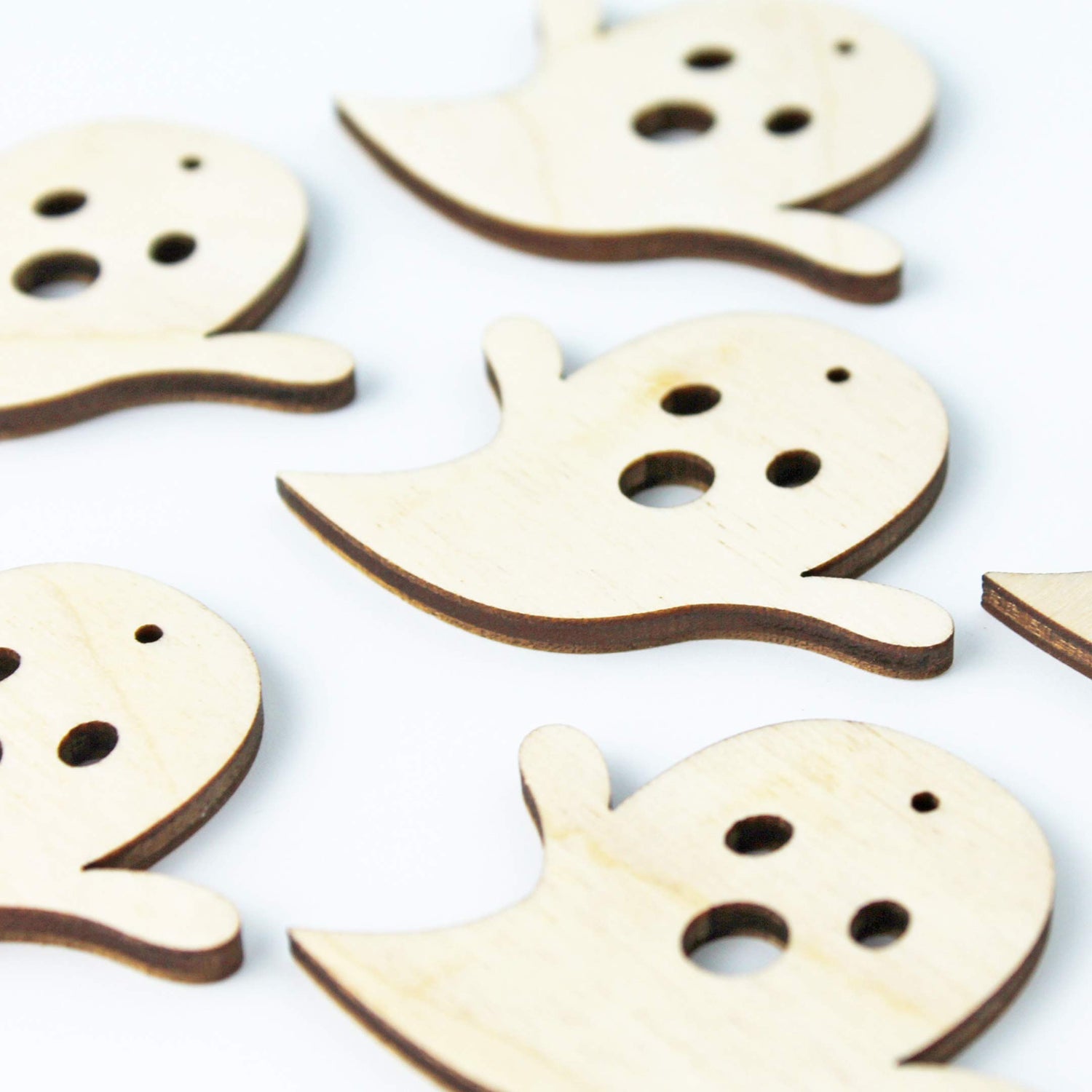 ALL SIZES BULK (12pc to 100pc) Unfinished Wood Laser Cutout Halloween Ghost Dangle Earring Jewelry Blanks Shape Crafts Made in Texas Texan Wood Crafts