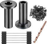 CKE 120 Pack T316 Black Stainless Steel Protector Sleeves for 1/8" Cable Deck Railing Kit System, Black Cable Railing Protector Sleeve for Wood Posts CKE