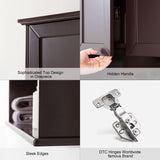 VANIRROR Brown Wall-Mounted Bathroom Cabinet with Adjustable Shelf and Stylish Design VANIRROR