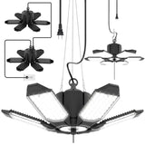 toberich 2-Pack Plug in Garage Light, 200W 20000LM Linkable LED Shop Light w/Pull Chain(ON/Off), 6+1 Deformable Panels, 6500K LED Ceiling Lights for toberich