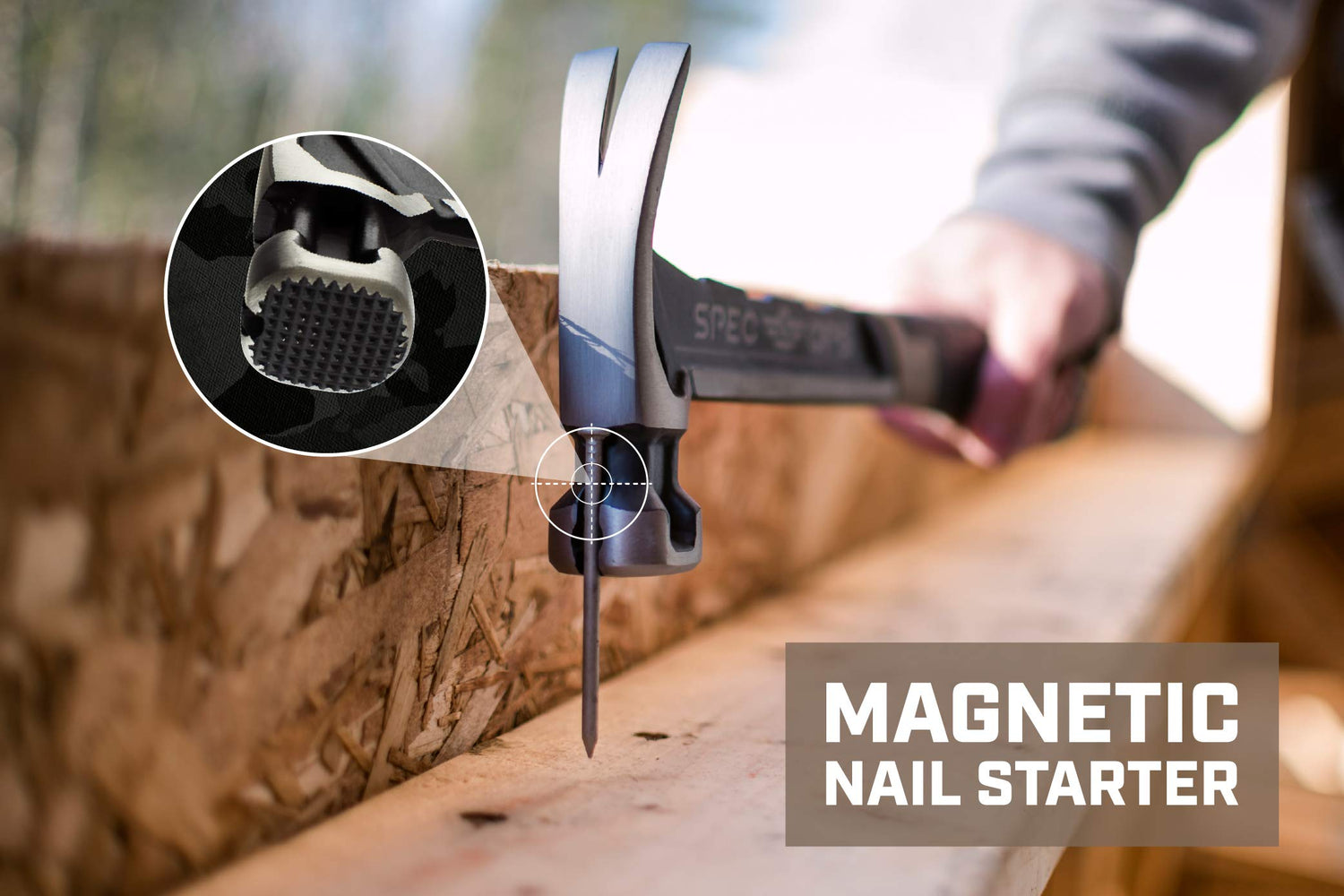 Spec Ops - SPEC-M22CF Tools Framing Hammer, 22 oz, Rip Claw, Milled Face, Shock-Absorbing Grip, 3% Donated to Veterans Black/Tan Spec Ops